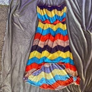 4 for 16$ BOHO HIGH LOW CHEVLON DRESS